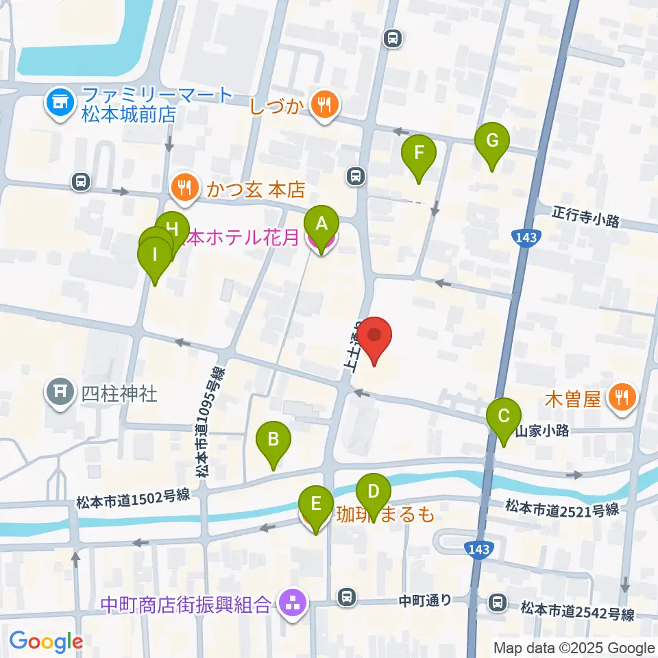 上土劇場周辺のホテル一覧地図