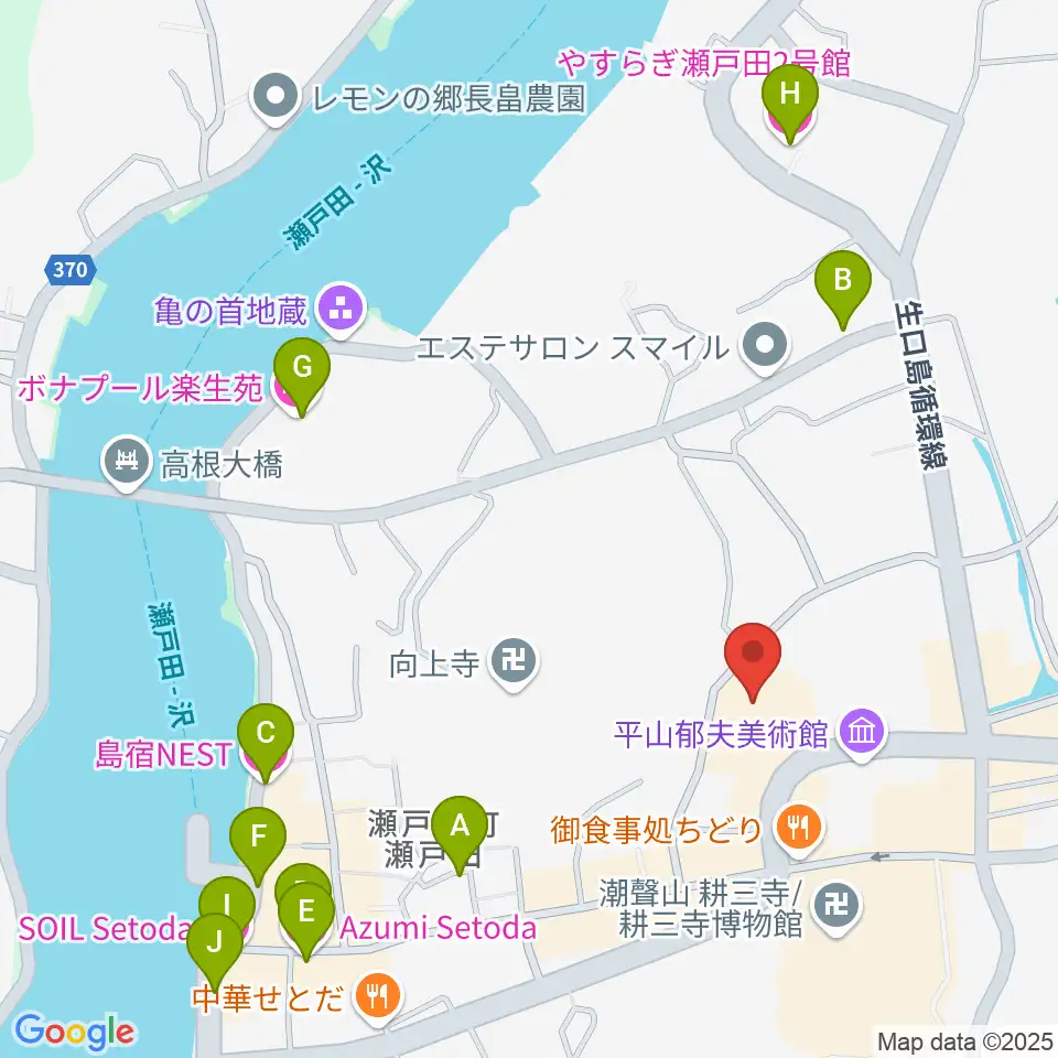 尾道市瀬戸田市民会館周辺のホテル一覧地図