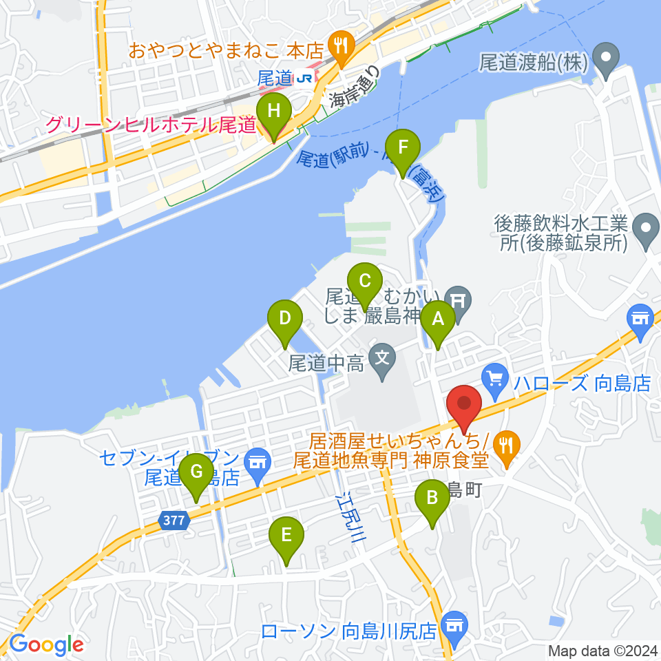 尾道市民センターむかいしま文化ホール周辺のホテル一覧地図