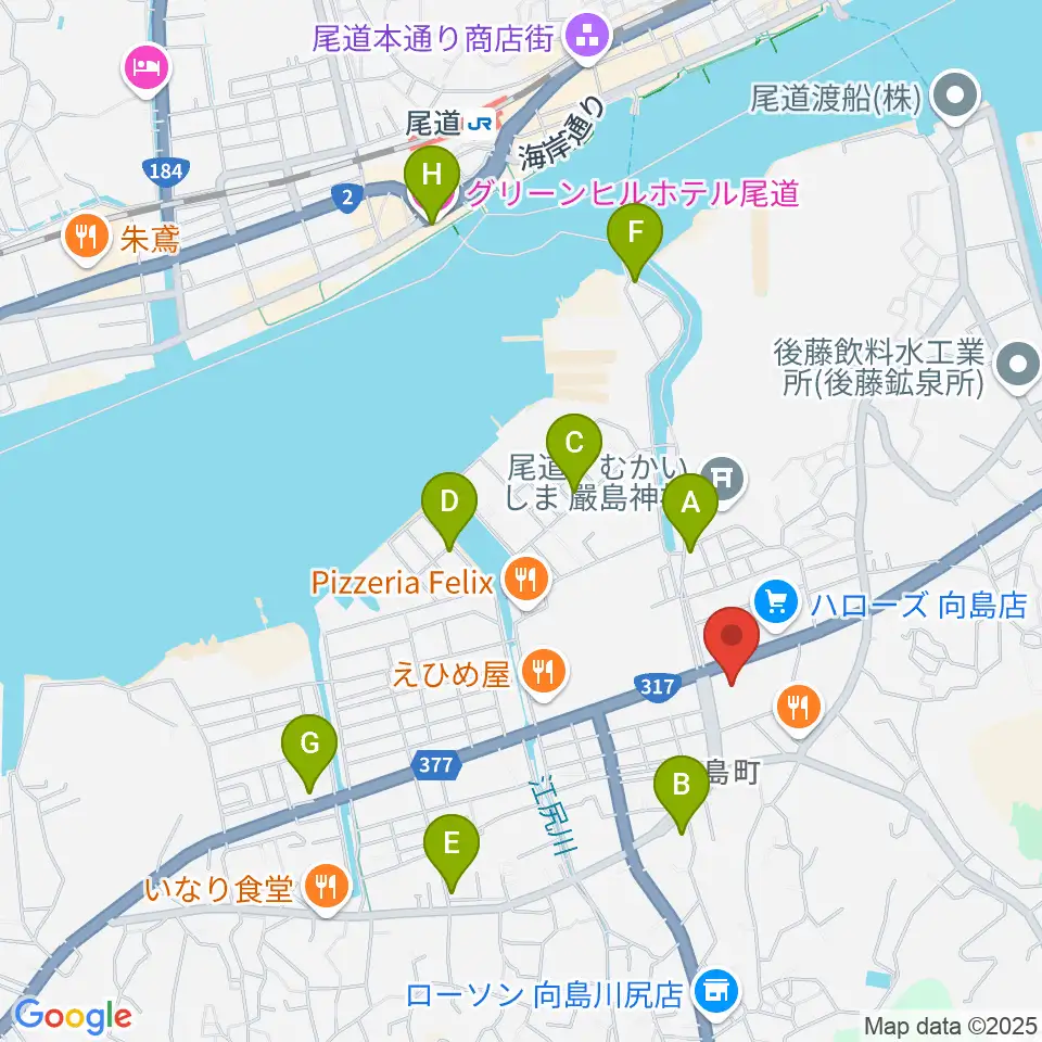 尾道市民センターむかいしま文化ホール周辺のホテル一覧地図