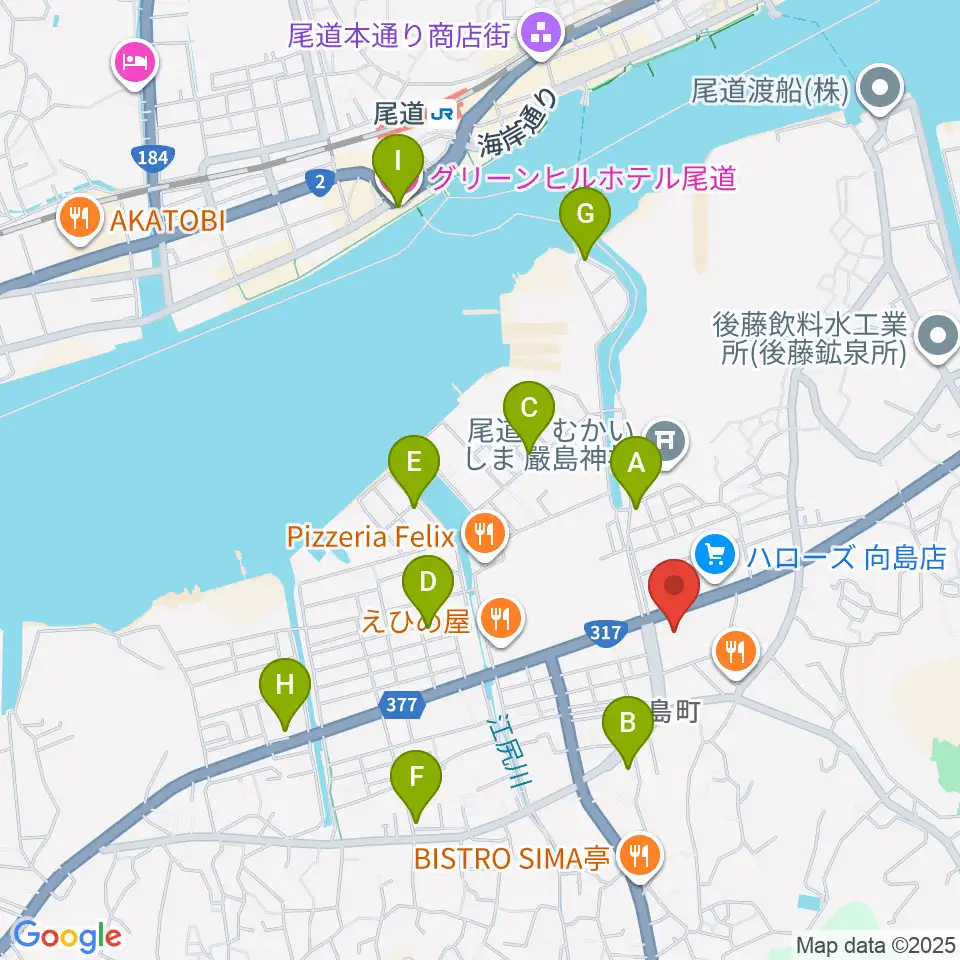 尾道市民センターむかいしま文化ホール周辺のホテル一覧地図