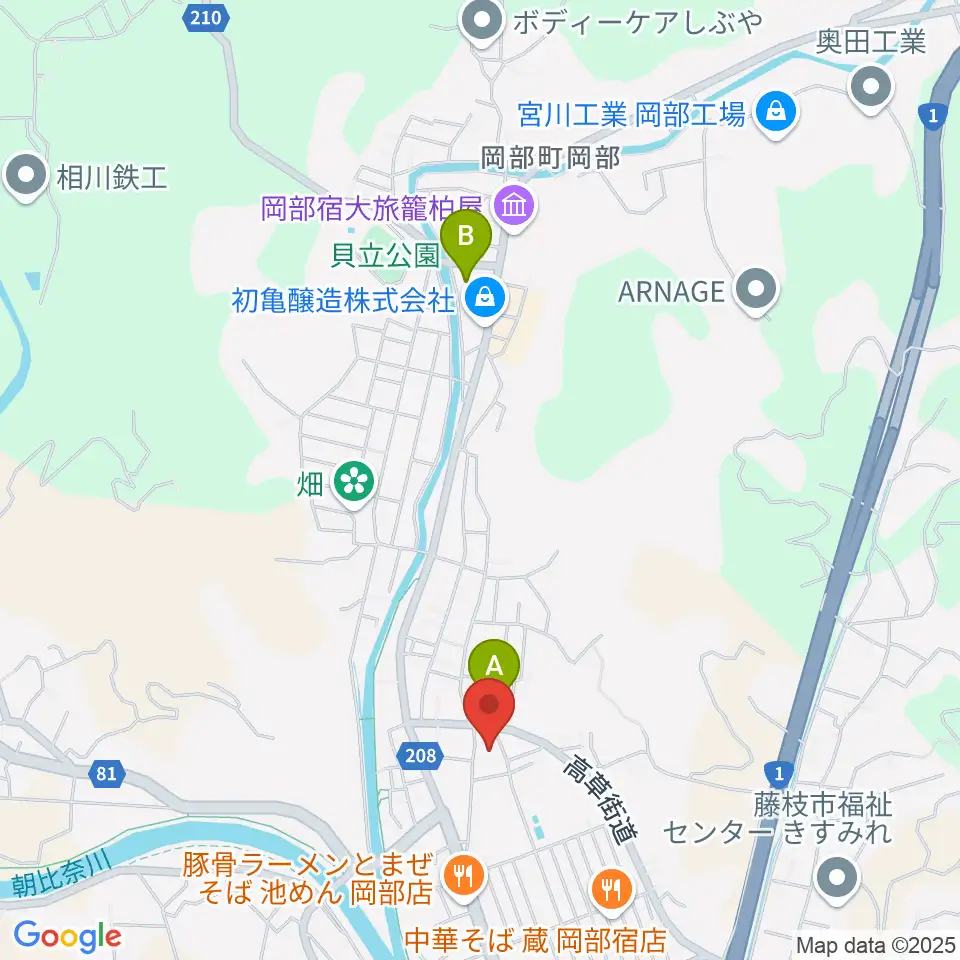 藤枝市民ホールおかべ周辺のホテル一覧地図