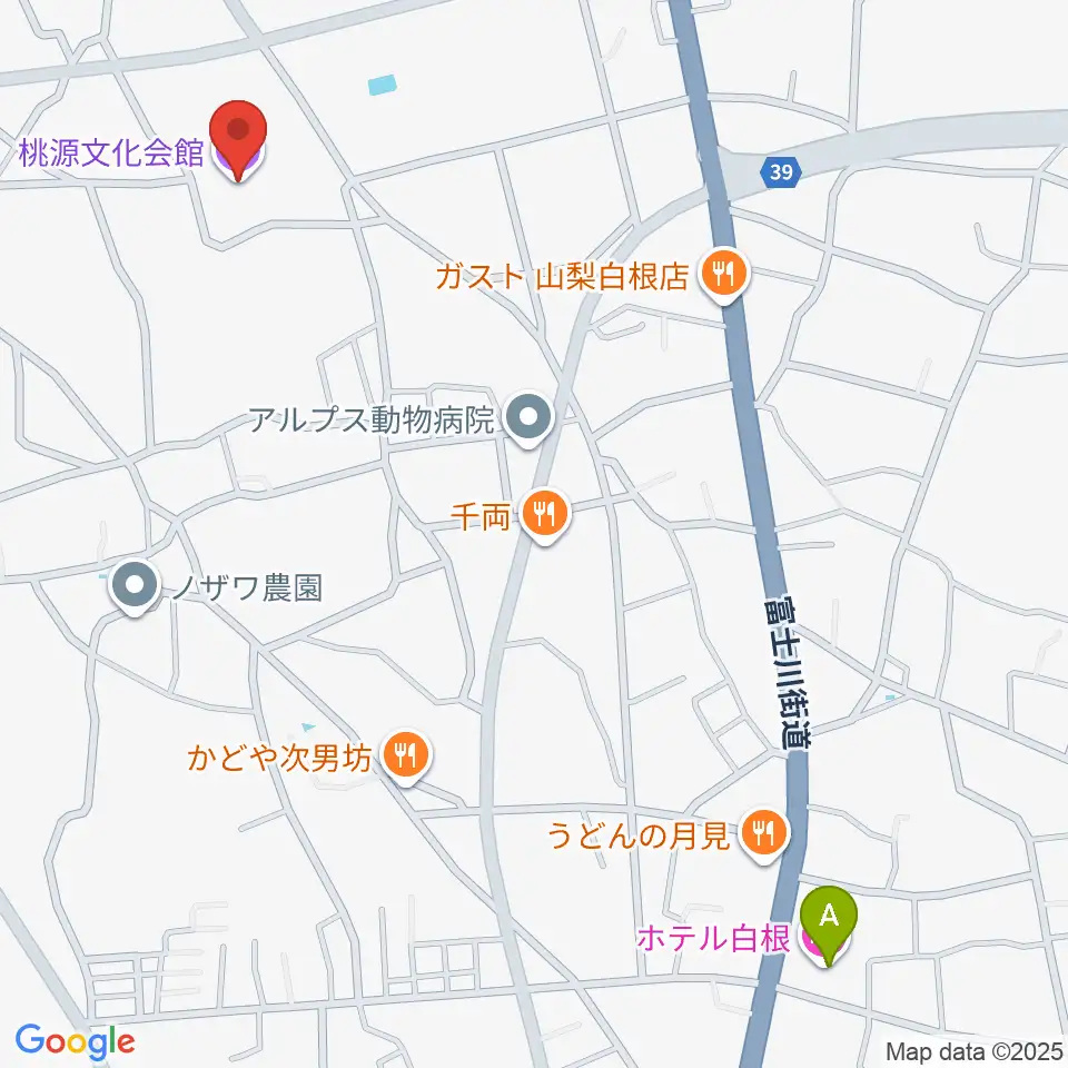 桃源文化会館周辺のホテル一覧地図