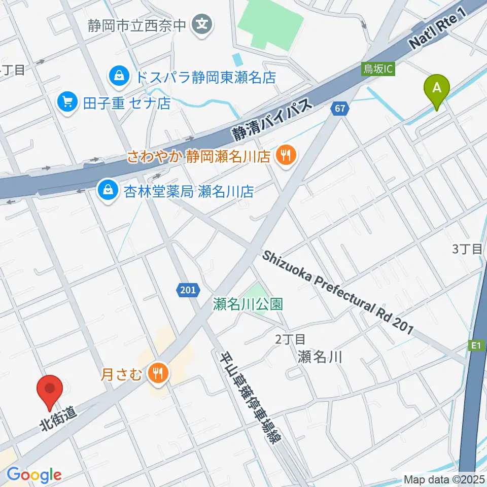 すみやグッディおとサロン瀬名周辺のホテル一覧地図