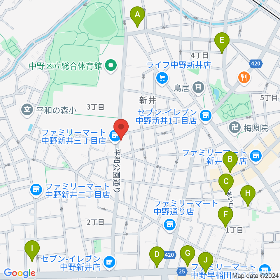 中野 Studio twl周辺のホテル一覧地図