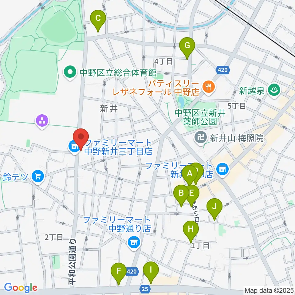 中野 Studio twl周辺のホテル一覧地図