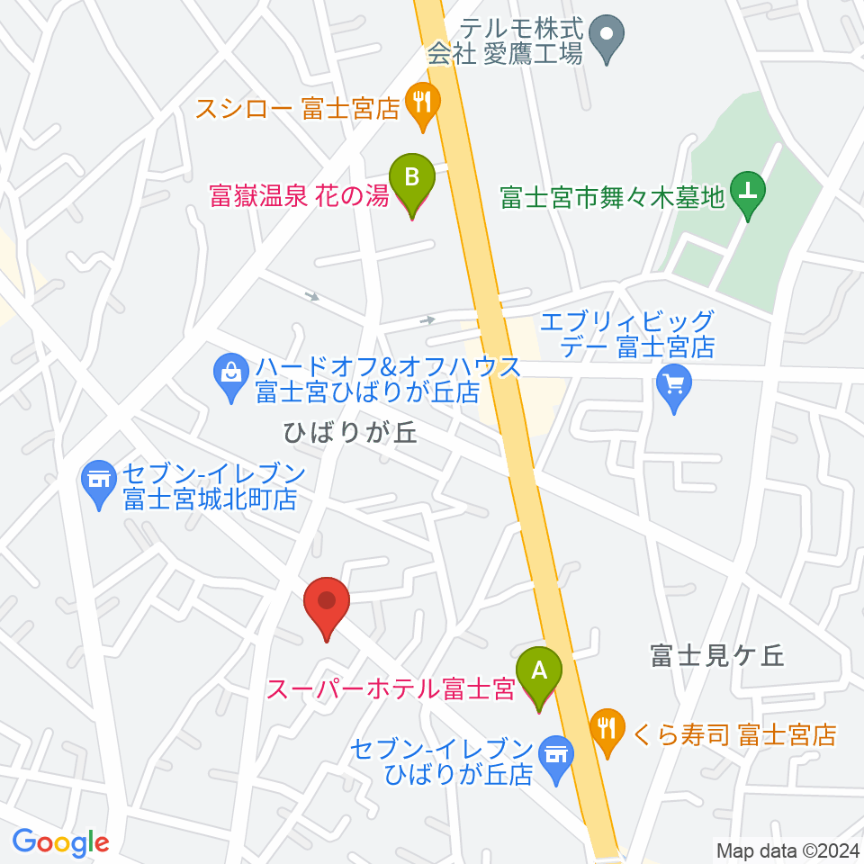 タンザワ楽器 富士宮音楽館周辺のホテル一覧地図