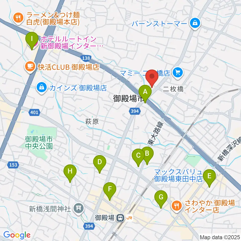 タンザワ楽器 御殿場店周辺のホテル一覧地図