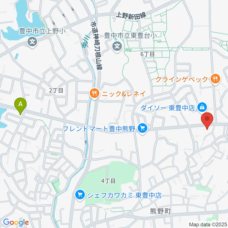 玉田ピアノ東豊中センター周辺のホテル一覧地図