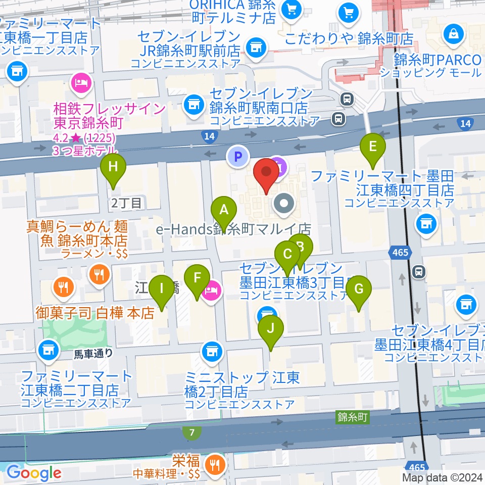 すみだ産業会館サンライズホール周辺のホテル一覧地図