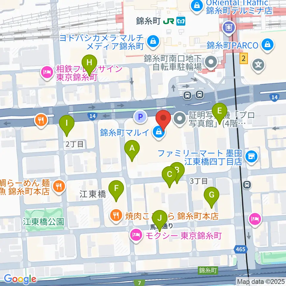 すみだ産業会館周辺のホテル一覧地図