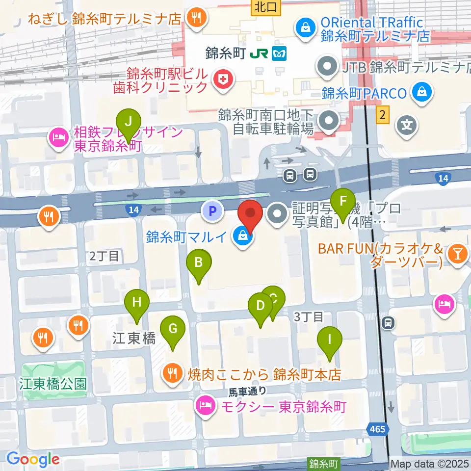 すみだ産業会館周辺のホテル一覧地図