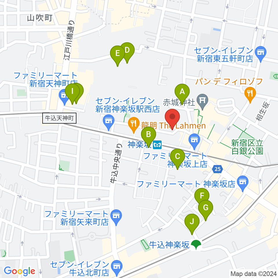 神楽坂セッションハウス周辺のホテル一覧地図