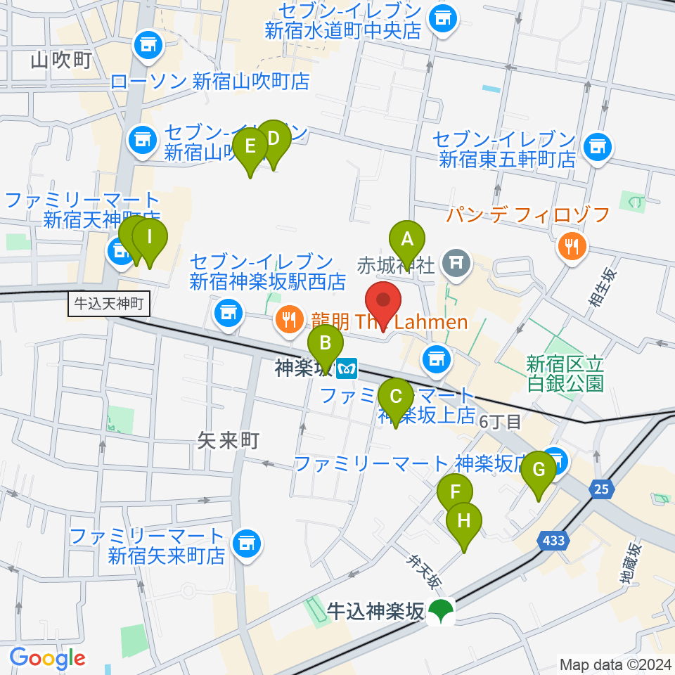 神楽坂セッションハウス周辺のホテル一覧地図