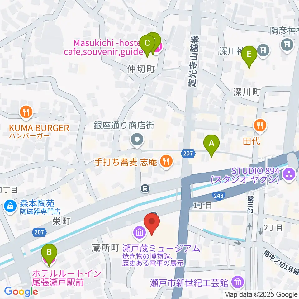 瀬戸蔵周辺のホテル一覧地図