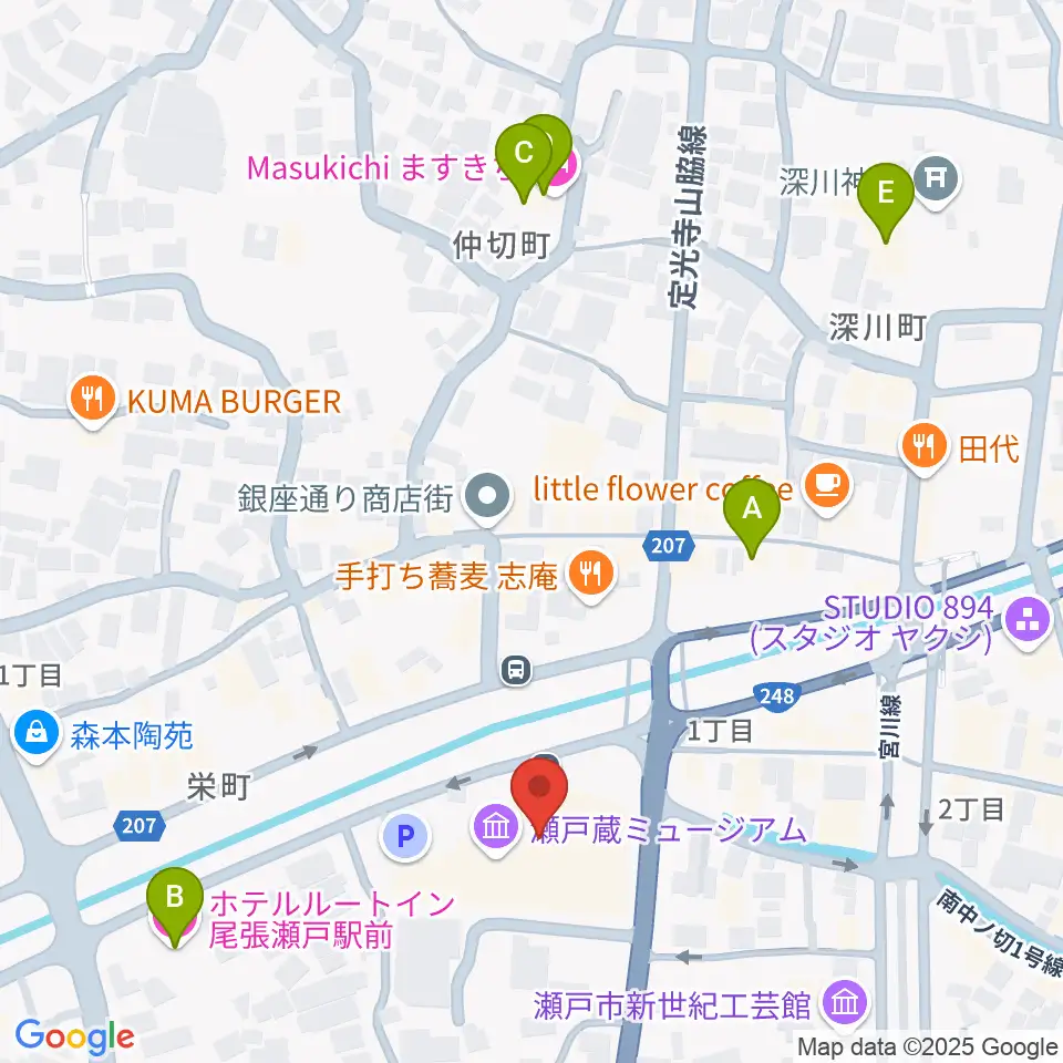 瀬戸蔵周辺のホテル一覧地図