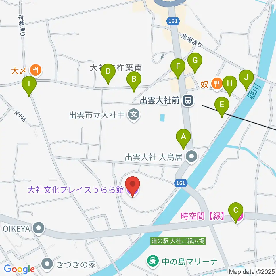 大社文化プレイス うらら館周辺のホテル一覧地図