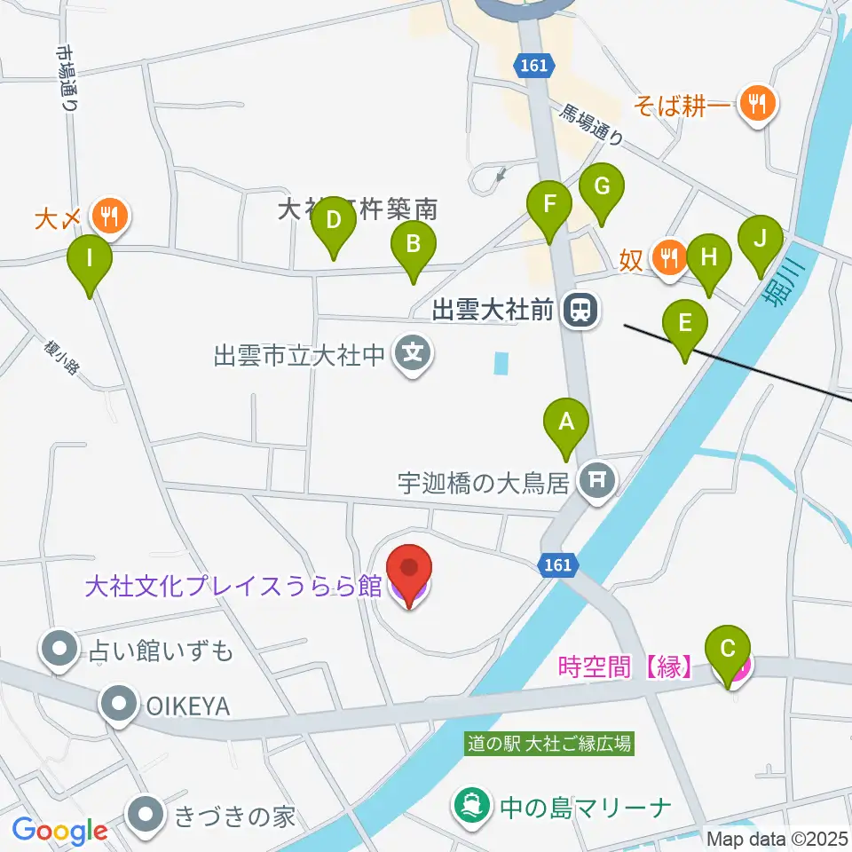 大社文化プレイス うらら館周辺のホテル一覧地図