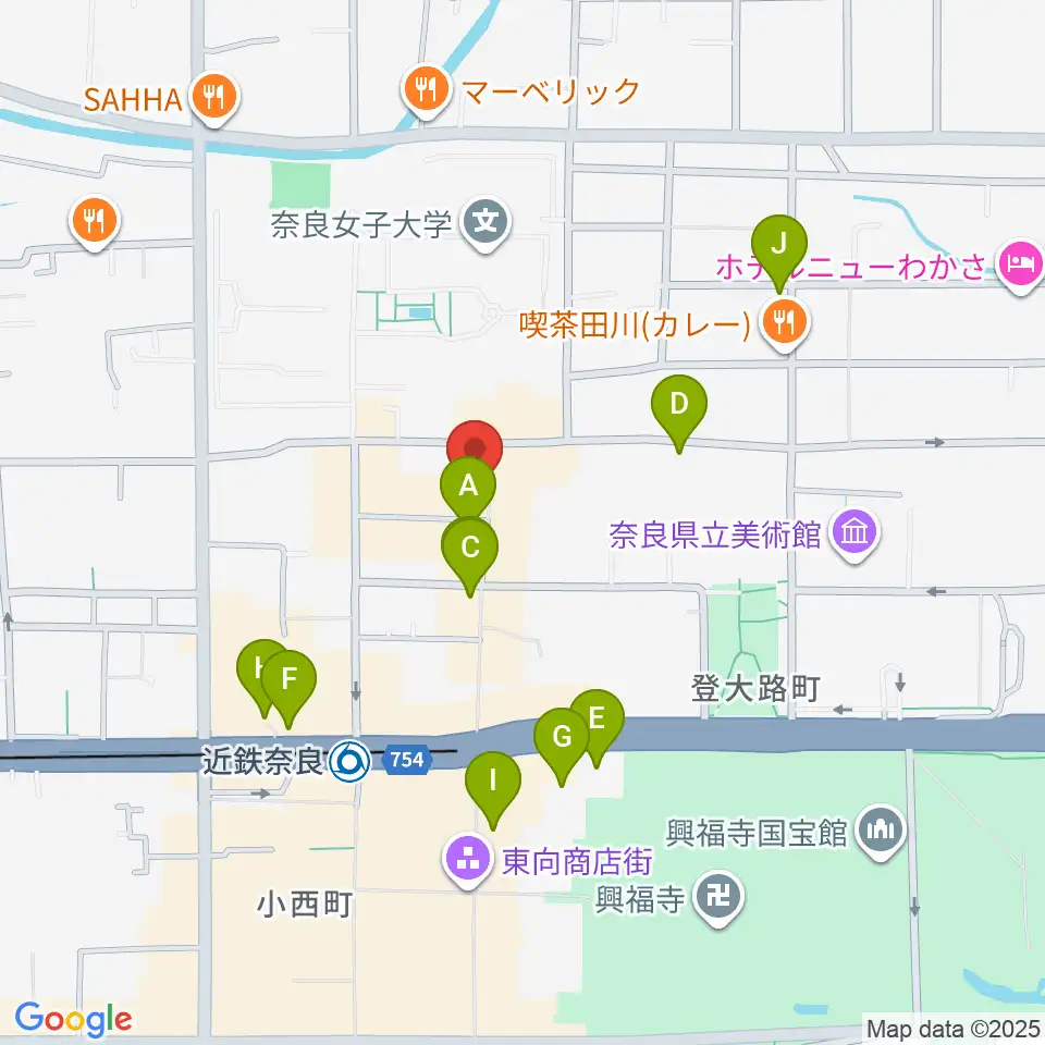 奈良ビバリーヒルズ周辺のホテル一覧地図