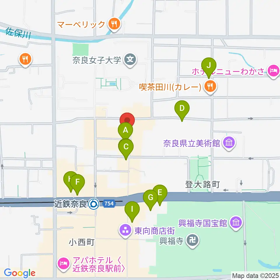 奈良ビバリーヒルズ周辺のホテル一覧地図