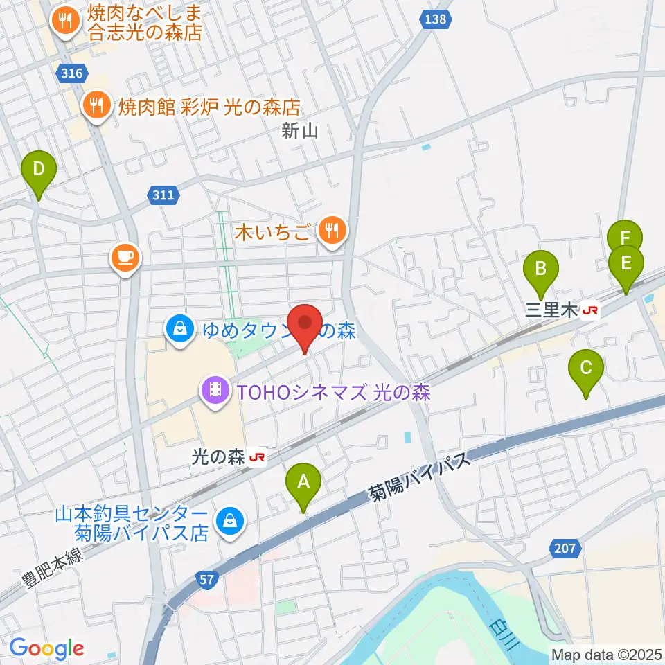 大谷楽器 光の森教室周辺のホテル一覧地図