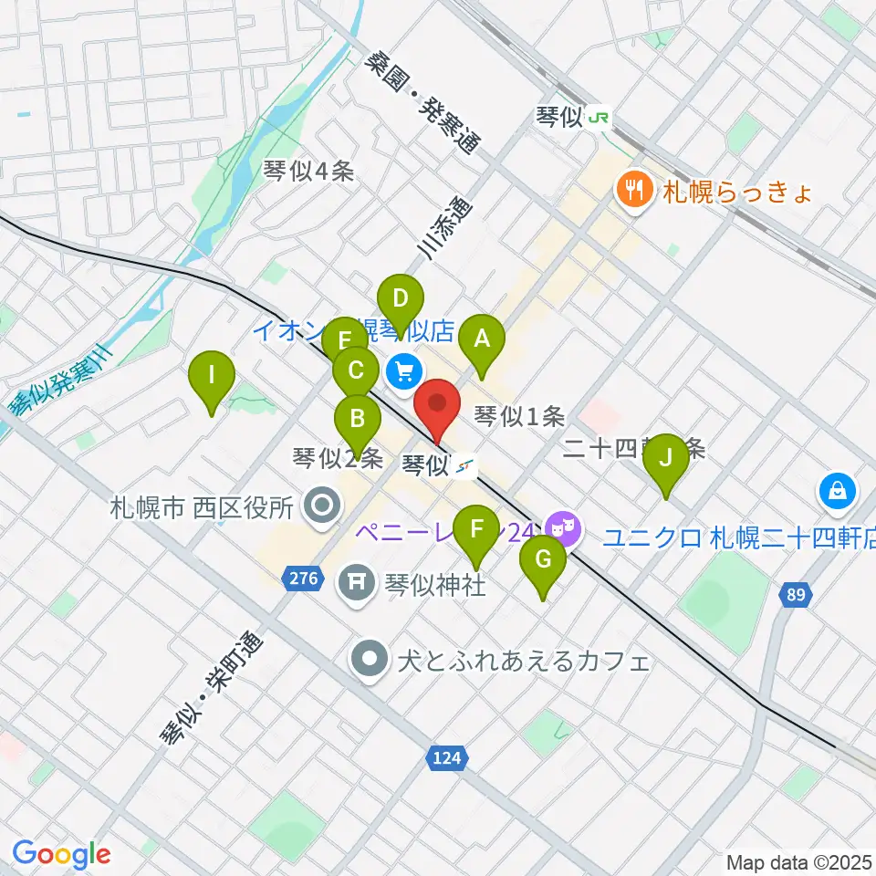 ターミナルプラザことにパトス周辺のホテル一覧地図