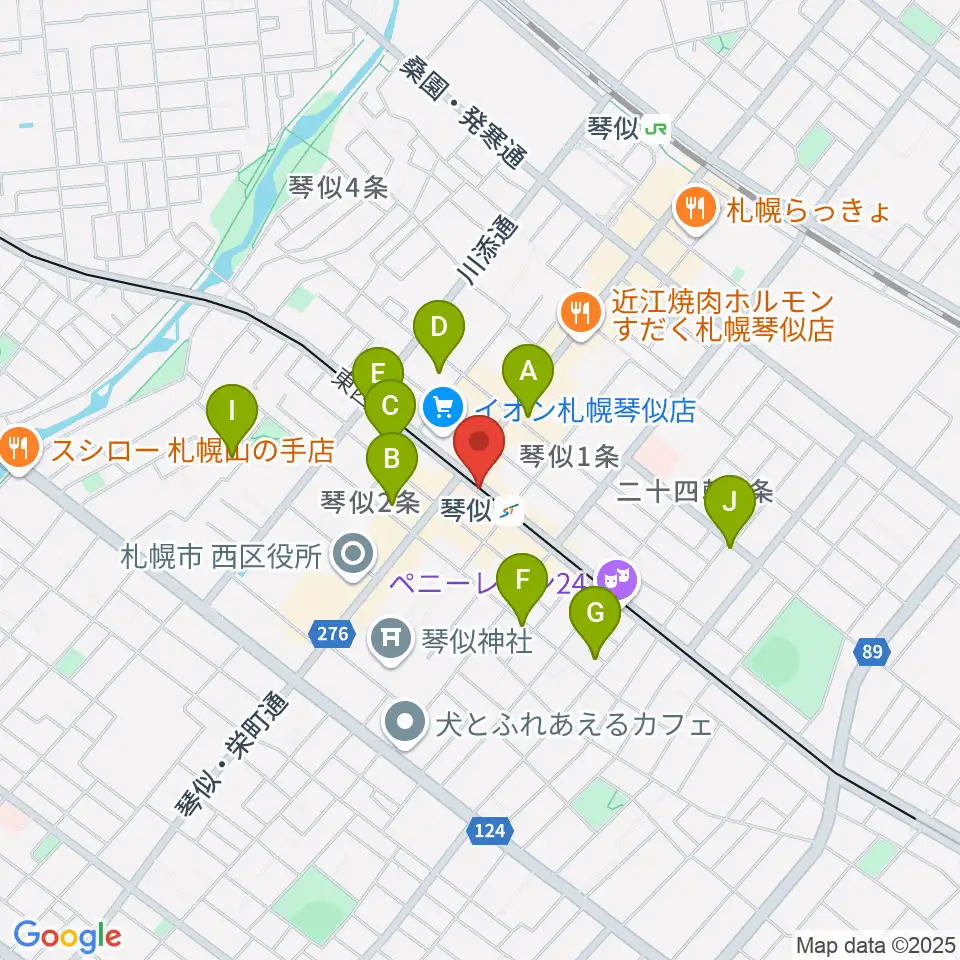 ターミナルプラザことにパトス周辺のホテル一覧地図