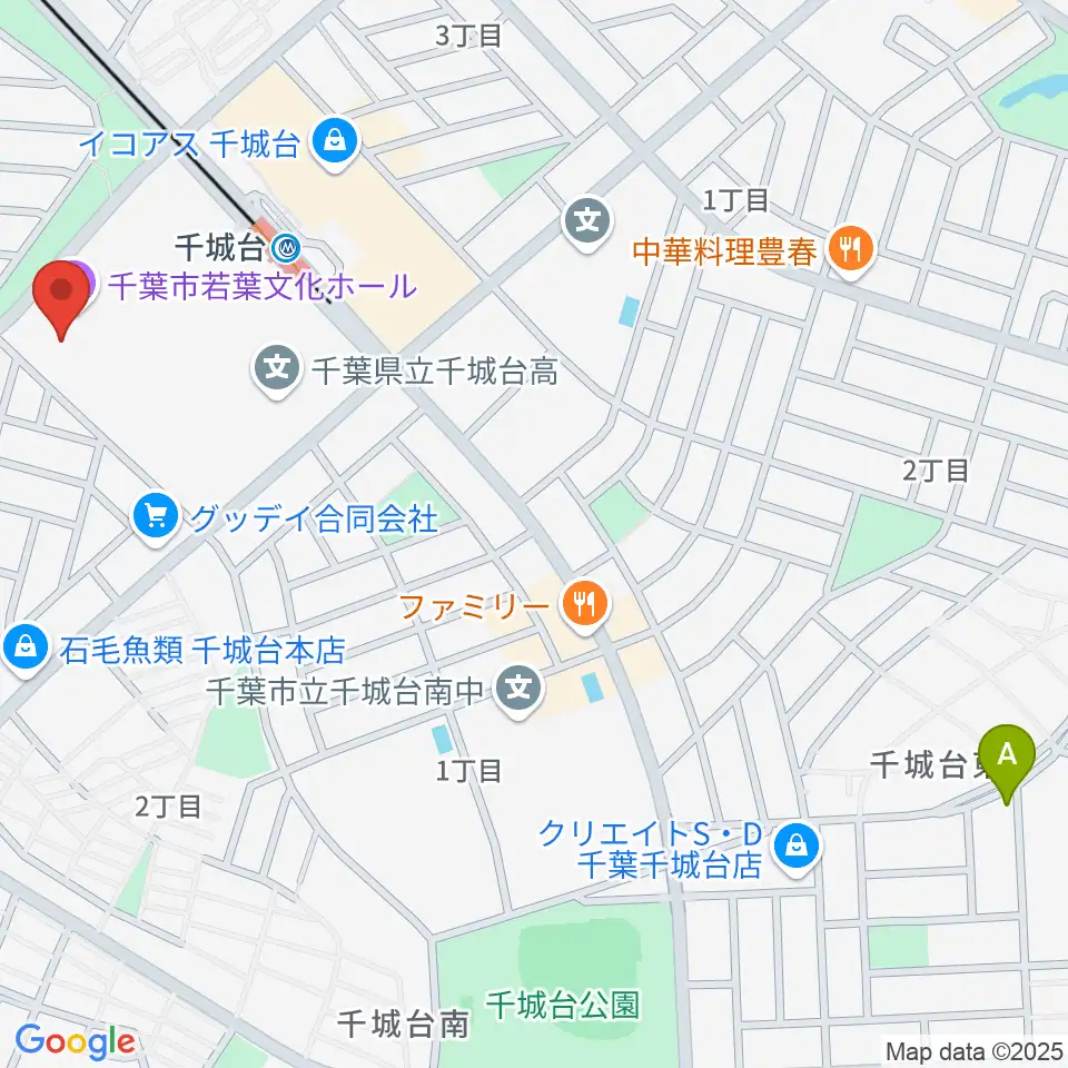 千城台コミュニティセンター周辺のホテル一覧地図