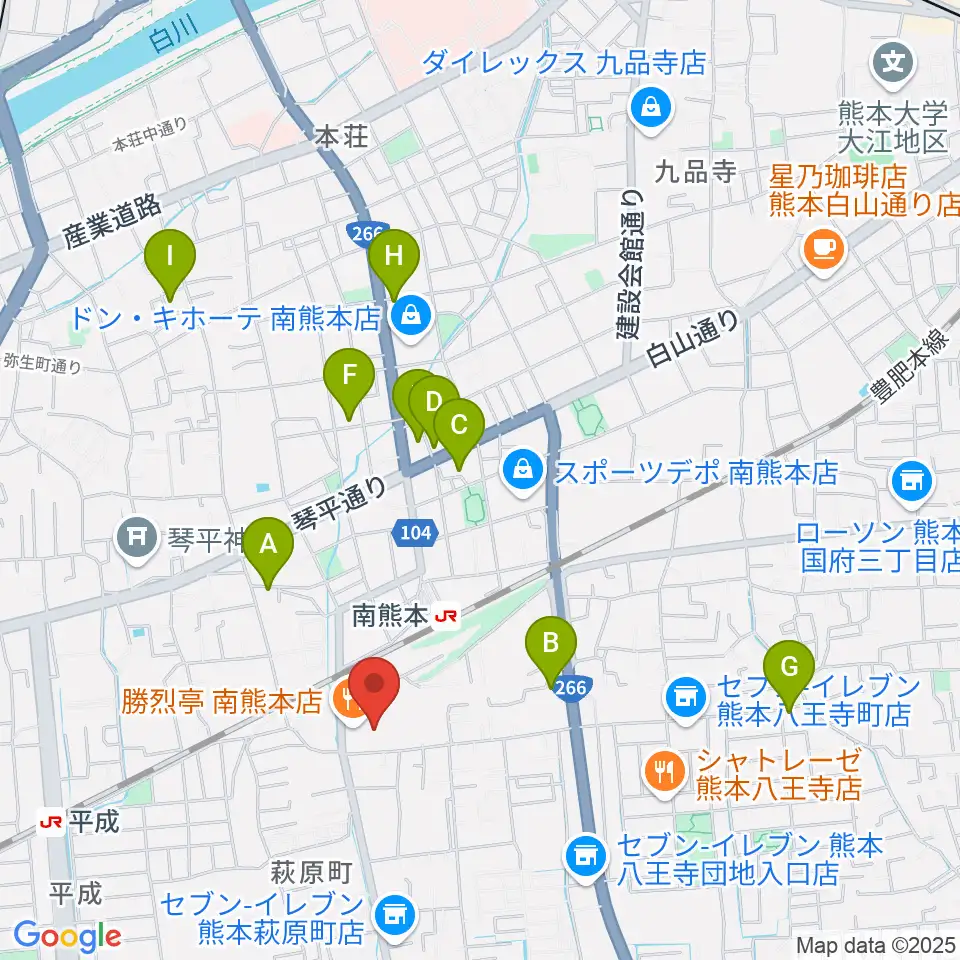 大谷楽器 南熊本教室周辺のホテル一覧地図