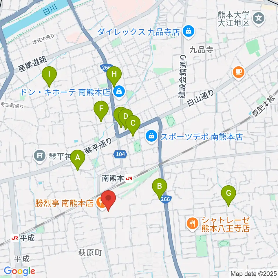 大谷楽器 南熊本教室周辺のホテル一覧地図