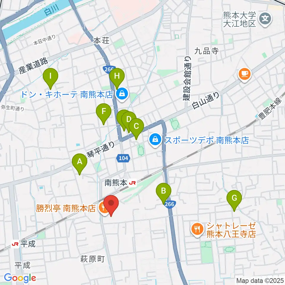 大谷楽器 南熊本教室周辺のホテル一覧地図
