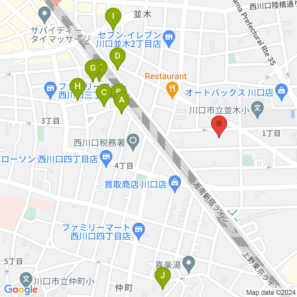 ワゴムスタジオ周辺のホテル一覧地図