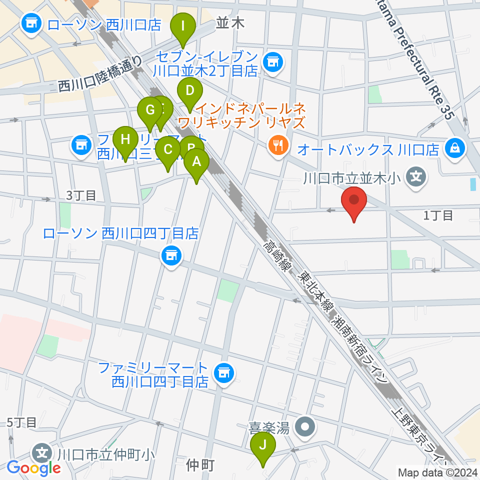 ワゴムスタジオ周辺のホテル一覧地図