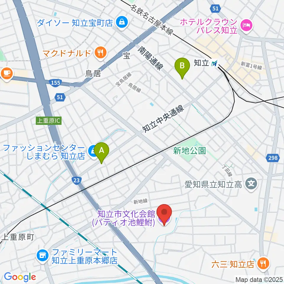 知立市文化会館 パティオ池鯉鮒周辺のホテル一覧地図