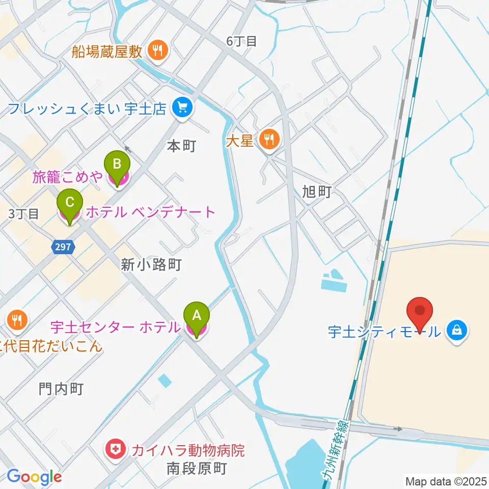 大谷楽器 宇土シティ教室周辺のホテル一覧地図