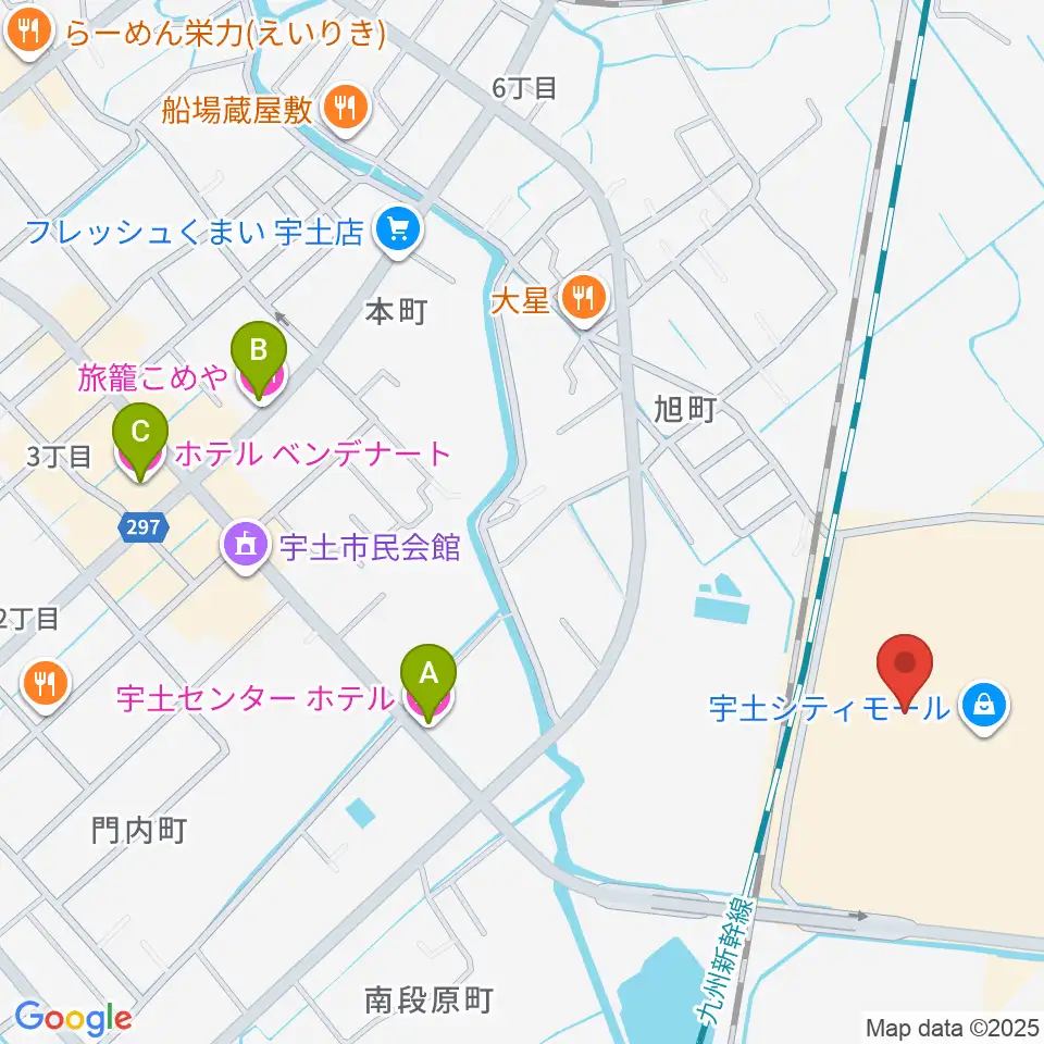 大谷楽器 宇土シティ教室周辺のホテル一覧地図