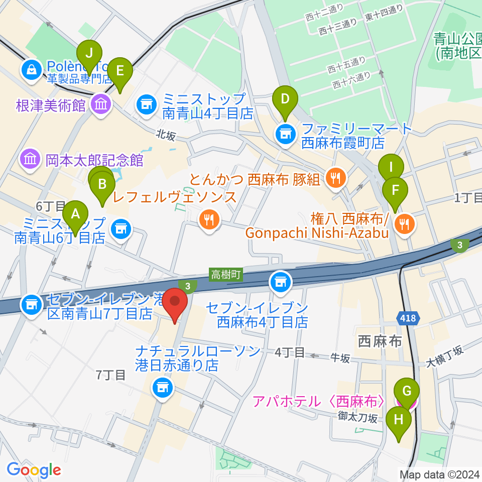 ギガバー東京周辺のホテル一覧地図