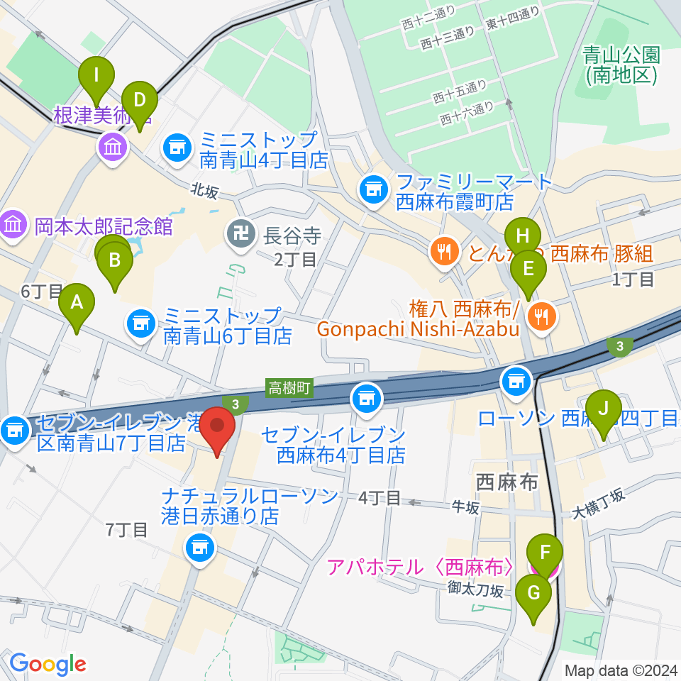 ギガバー東京周辺のホテル一覧地図