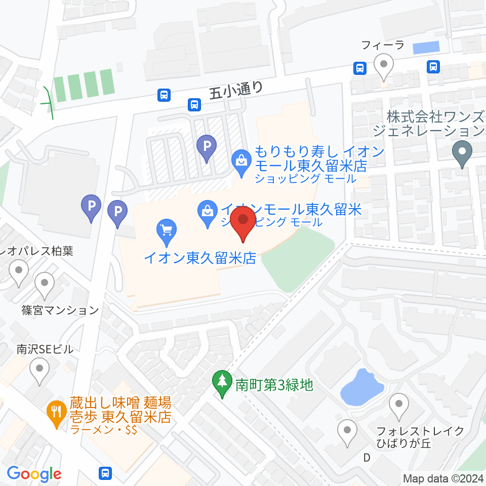 山野楽器 イオンモール東久留米店周辺のホテル一覧地図
