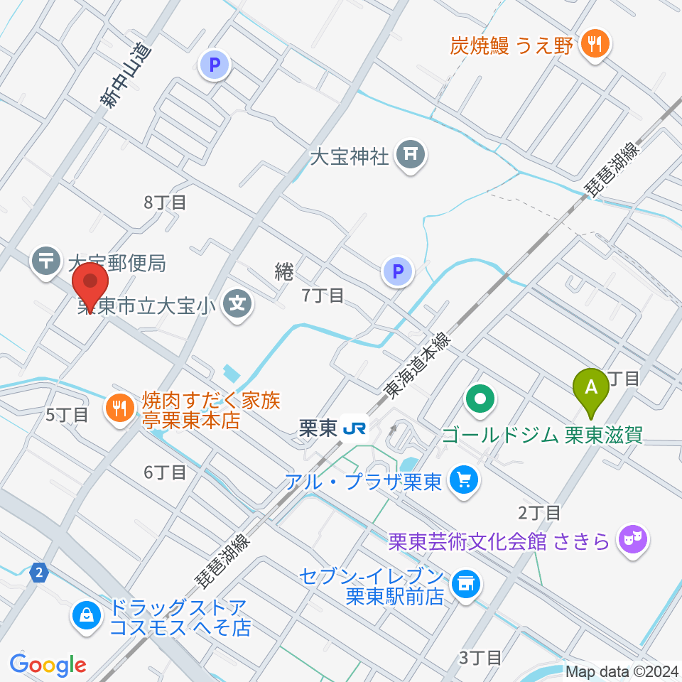 ロマン楽器 ユニスタイル栗東周辺のホテル一覧地図