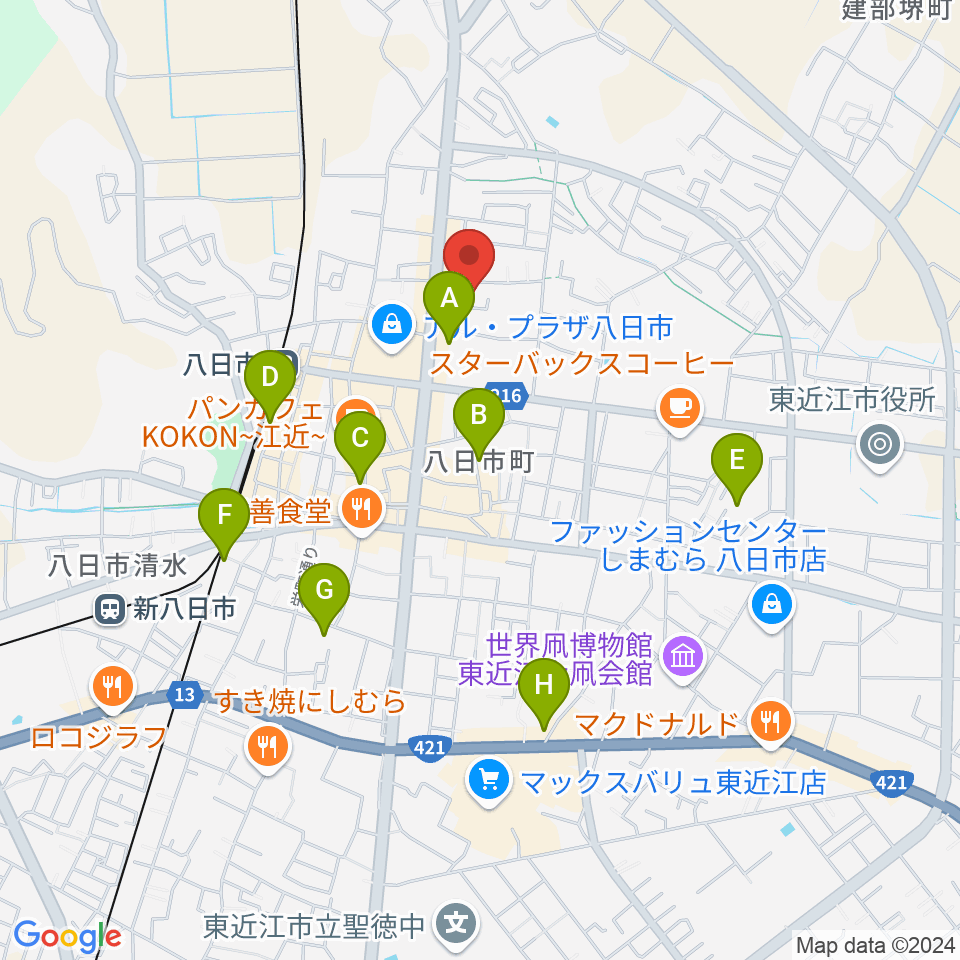 昭和堂楽器周辺のホテル一覧地図