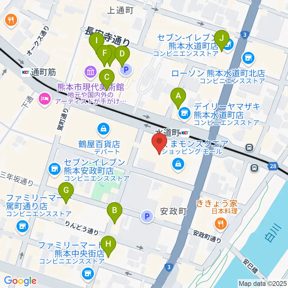 鶴屋ホール周辺のホテル一覧地図