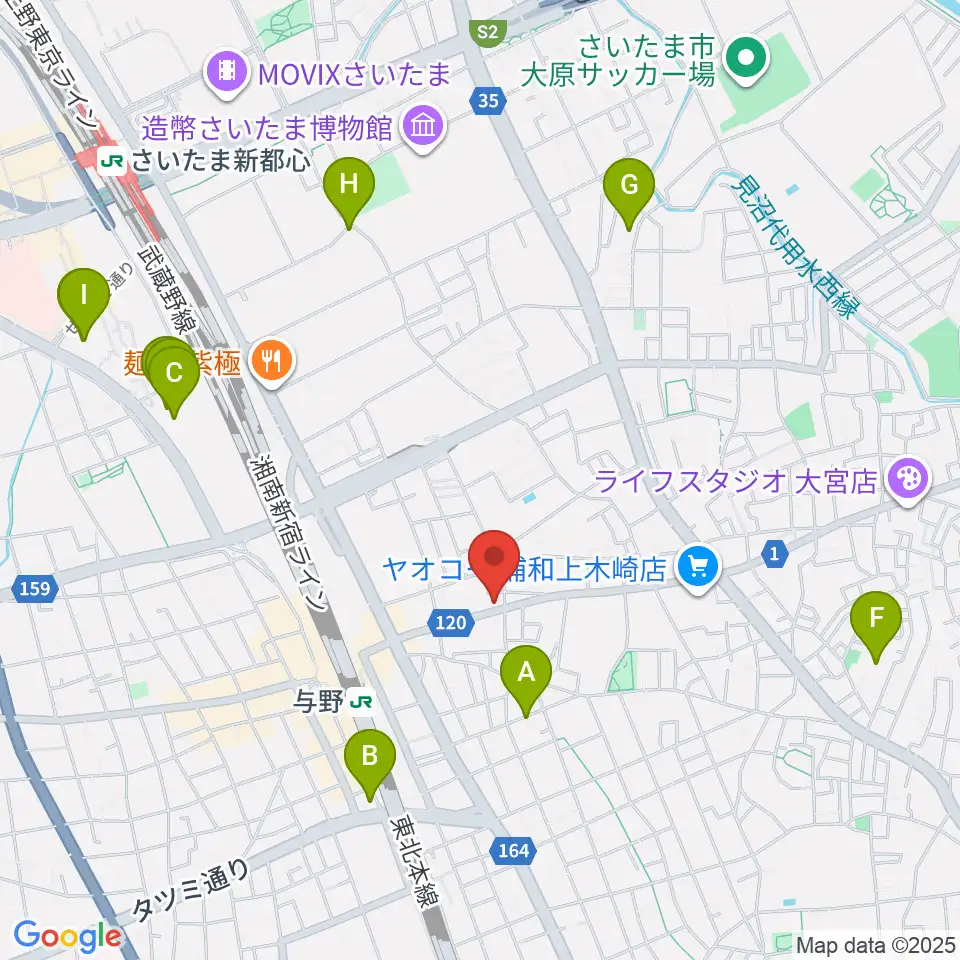 柏屋楽器 木崎ミュージックセンター周辺のホテル一覧地図