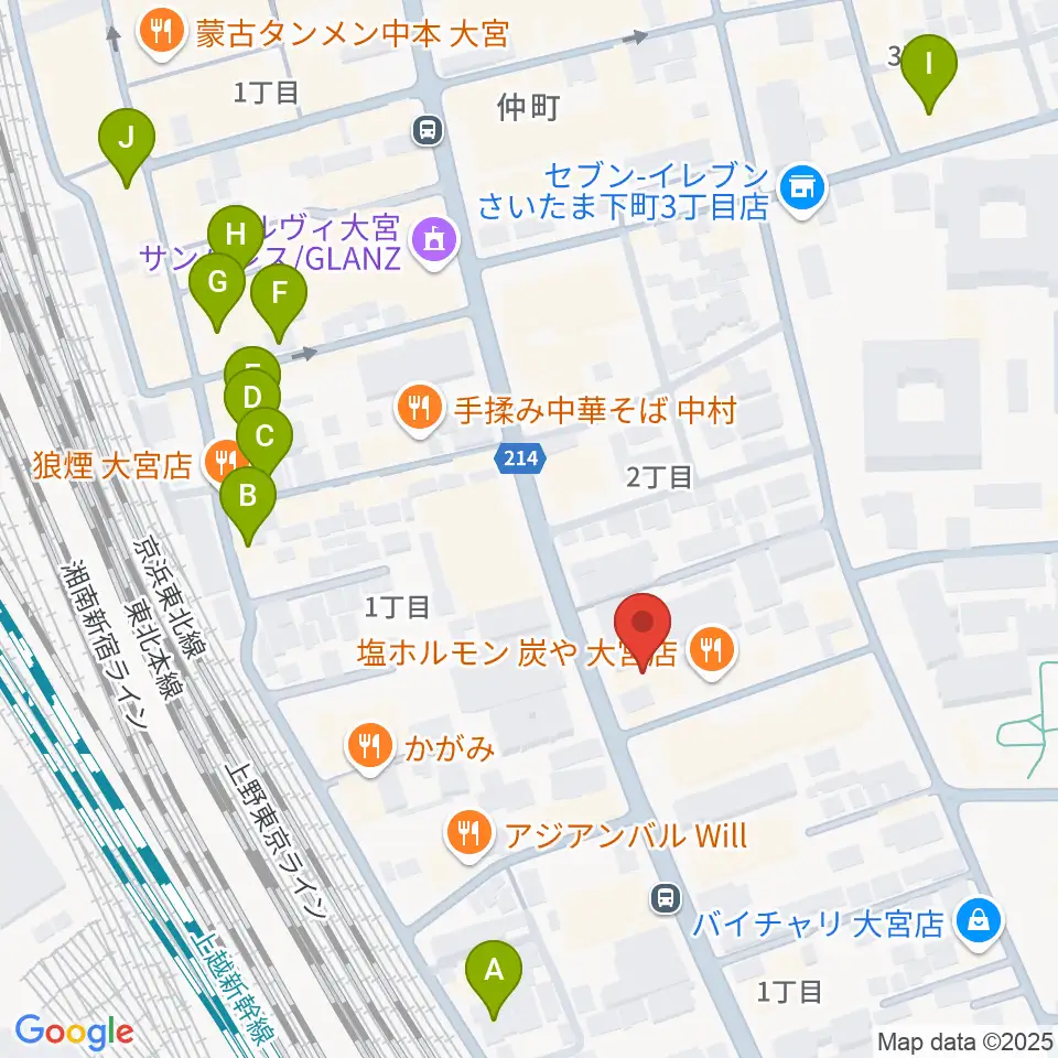 柏屋楽器 大宮ミュージックセンター周辺のホテル一覧地図