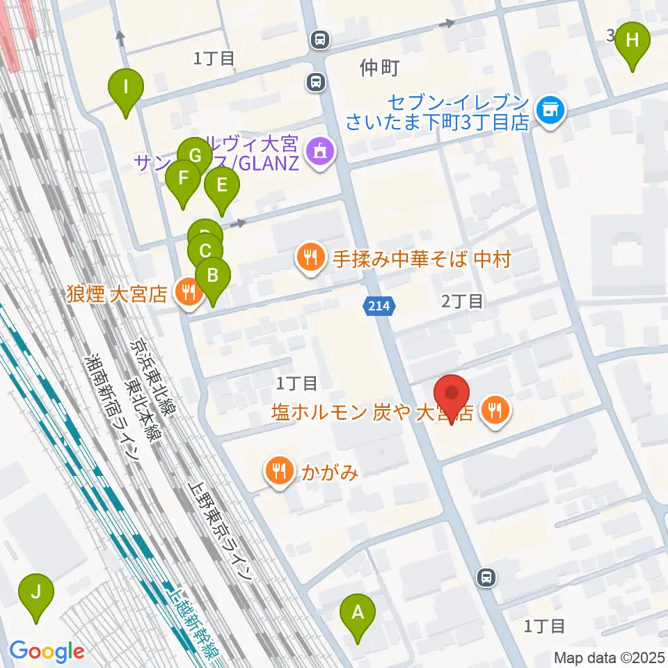柏屋楽器 大宮ミュージックセンター周辺のホテル一覧地図