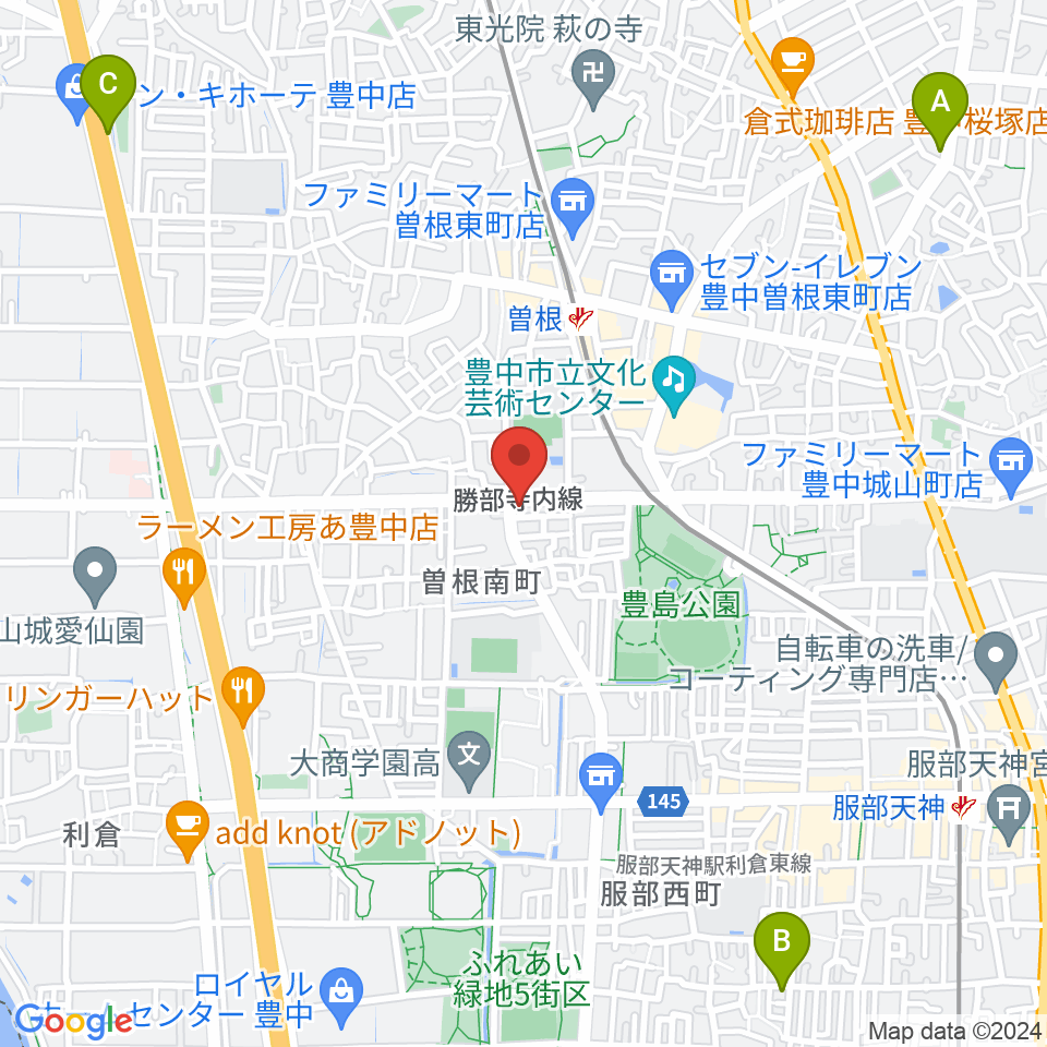 曽根ライブカフェアレサ周辺のホテル一覧地図