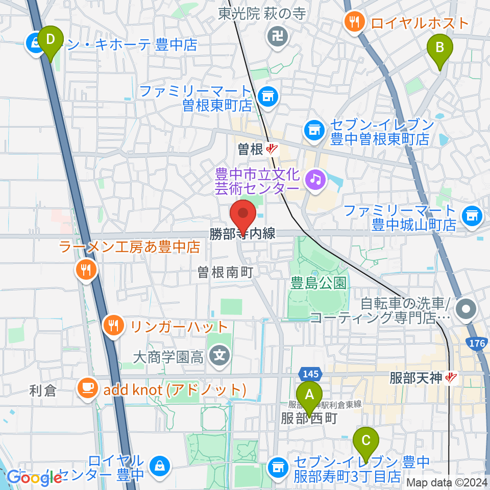 曽根ライブカフェアレサ周辺のホテル一覧地図