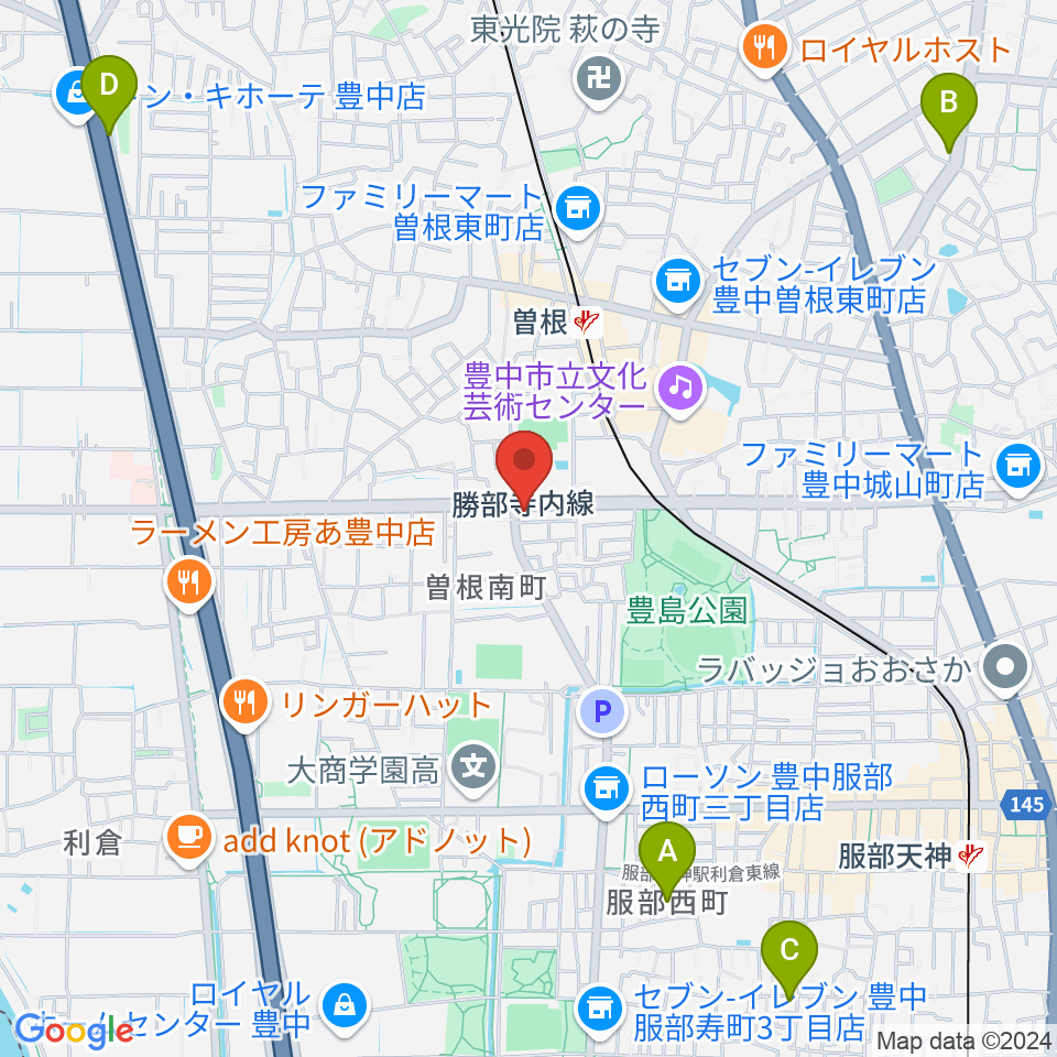 曽根ライブカフェアレサ周辺のホテル一覧地図