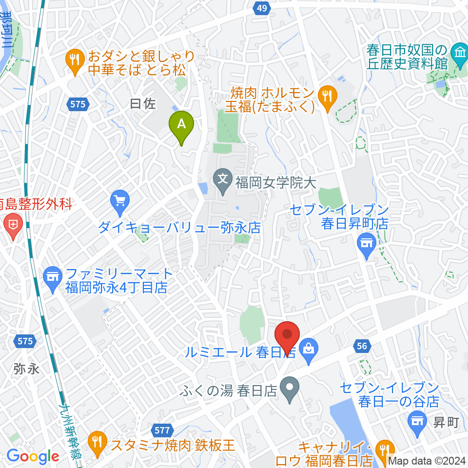 フカノ楽器店 春日ピアノ教室周辺のホテル一覧地図