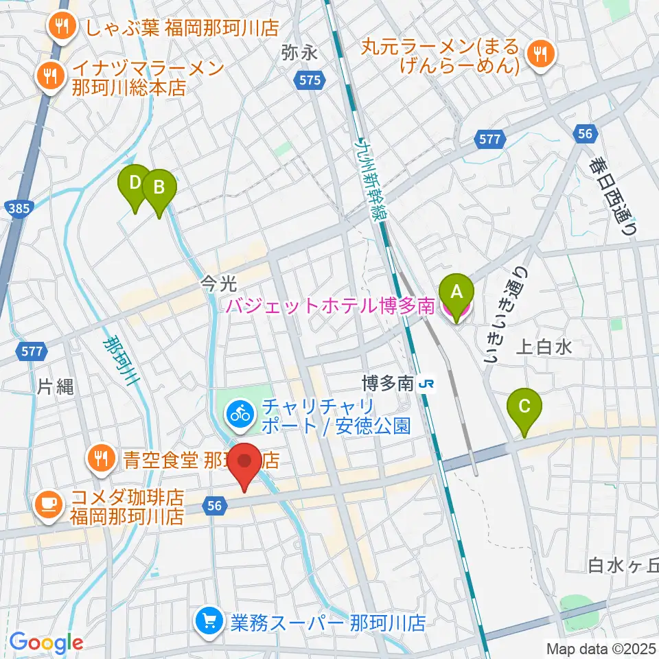 フカノ楽器店 那珂川ピアノ教室周辺のホテル一覧地図